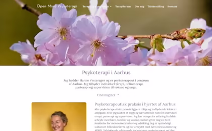Billede af Open Mind Psykoterapi hjemmesiden. (1)